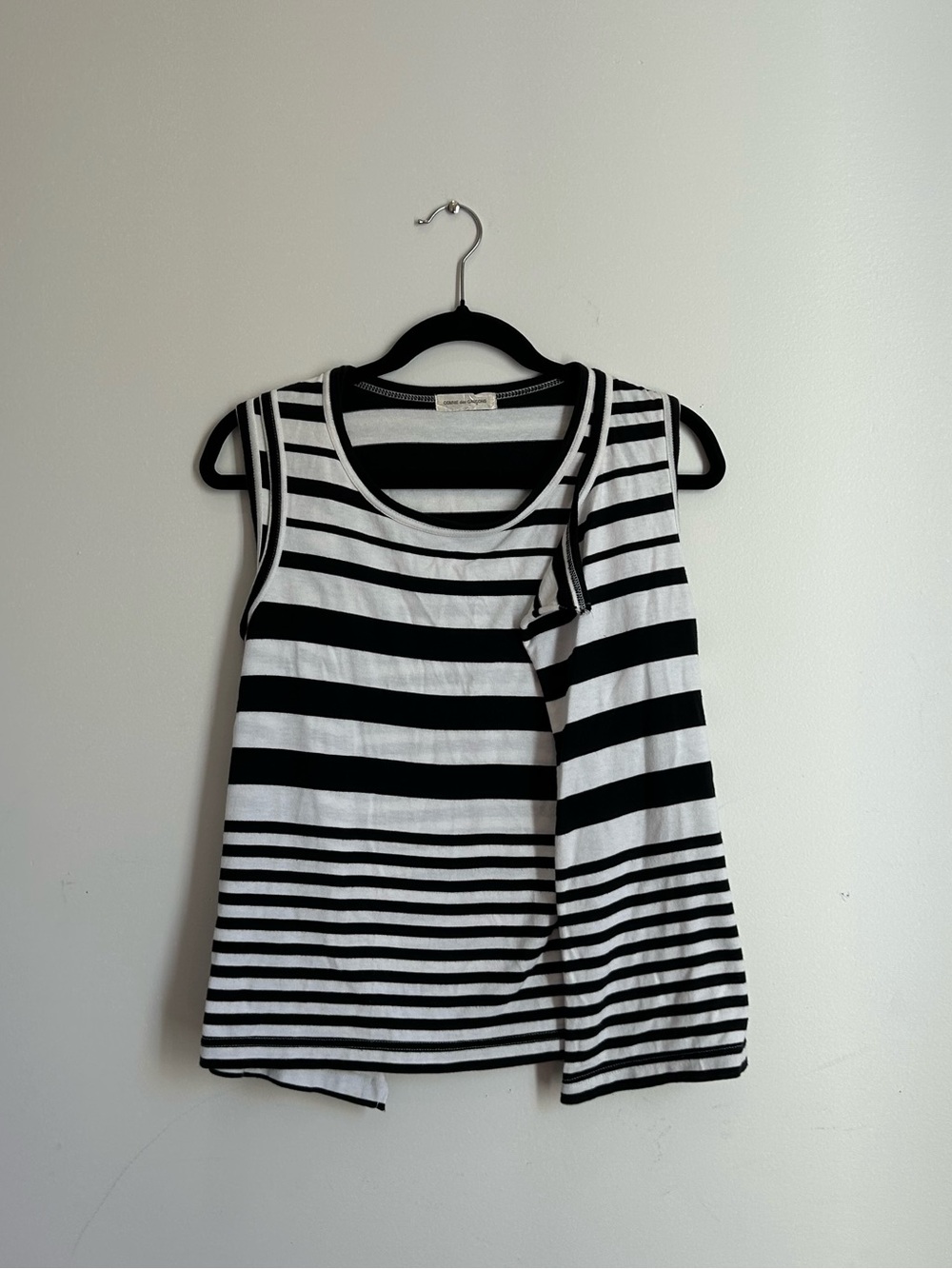 Comme des Garcons Black and White Striped Wrapped Tank Top